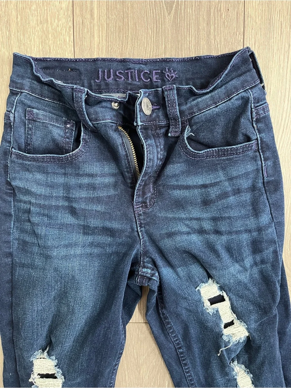 Dark Blue Distressed Women’s Jeans